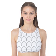 Honeycomb pattern black and white Tank Bikini Top