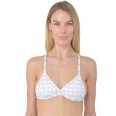 Honeycomb pattern black and white Reversible Tri Bikini Top