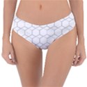 Honeycomb pattern black and white Reversible Classic Bikini Bottoms View1