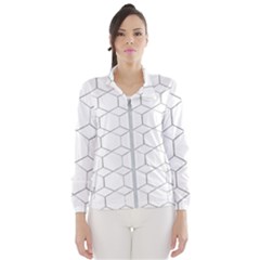 Honeycomb pattern black and white Windbreaker (Women)