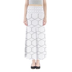 Honeycomb pattern black and white Full Length Maxi Skirt