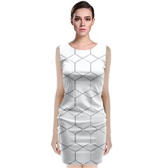 Honeycomb pattern black and white Classic Sleeveless Midi Dress
