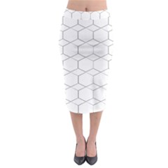 Honeycomb pattern black and white Midi Pencil Skirt