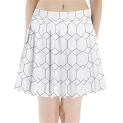 Honeycomb pattern black and white Pleated Mini Skirt