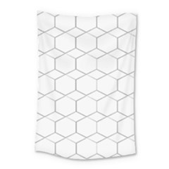 Honeycomb pattern black and white Small Tapestry