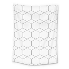Honeycomb pattern black and white Medium Tapestry