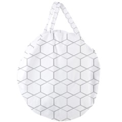 Honeycomb pattern black and white Giant Round Zipper Tote