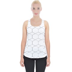 Honeycomb pattern black and white Piece Up Tank Top