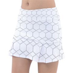 Honeycomb pattern black and white Tennis Skirt