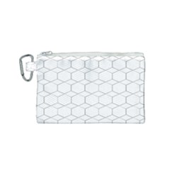 Honeycomb pattern black and white Canvas Cosmetic Bag (Small)