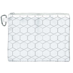 Honeycomb pattern black and white Canvas Cosmetic Bag (XXL)