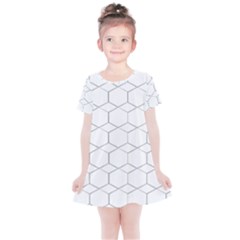 Honeycomb Pattern Black And White Kids  Simple Cotton Dress by picsaspassion