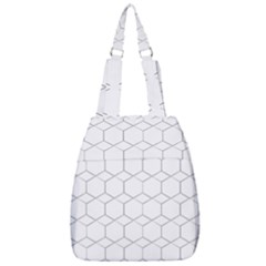 Honeycomb pattern black and white Center Zip Backpack