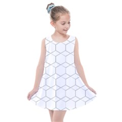 Honeycomb pattern black and white Kids  Summer Dress