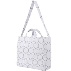 Honeycomb Pattern Black And White Square Shoulder Tote Bag