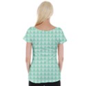 Mint Triangle shape pattern Cap Sleeve Top View2