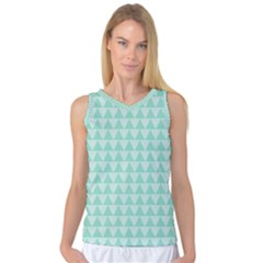 Mint Triangle Shape Pattern Women s Basketball Tank Top by picsaspassion