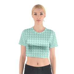 Mint Triangle Shape Pattern Cotton Crop Top by picsaspassion