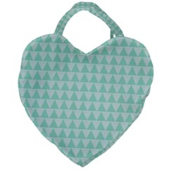 Mint Triangle Shape Pattern Giant Heart Shaped Tote by picsaspassion