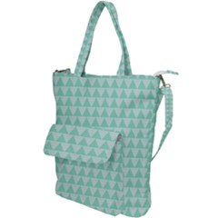 Mint Triangle Shape Pattern Shoulder Tote Bag by picsaspassion