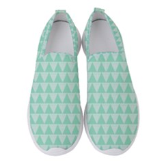 Mint Triangle Shape Pattern Women s Slip On Sneakers