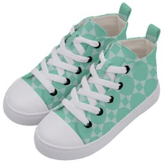 Mint Star Pattern Kid s Mid-top Canvas Sneakers by picsaspassion
