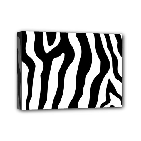Zebra Horse Pattern Black And White Mini Canvas 7  X 5  (stretched) by picsaspassion