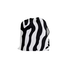 Zebra Horse Pattern Black And White Drawstring Pouch (small) by picsaspassion