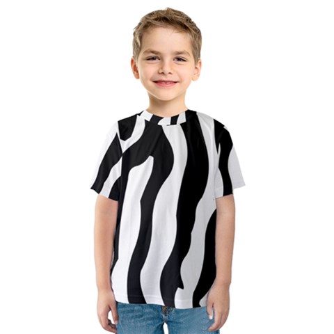 Zebra Horse Pattern Black And White Kids  Sport Mesh Tee by picsaspassion