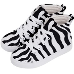 Zebra Horse Pattern Black And White Kid s Hi-top Skate Sneakers by picsaspassion