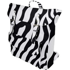 Zebra Horse Pattern Black And White Buckle Up Backpack