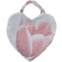Tulip red and white pen drawing Giant Heart Shaped Tote View1
