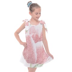 Tulip Red And White Pen Drawing Kids  Tie Up Tunic Dress by picsaspassion