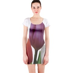 Tulips Bouquet Short Sleeve Bodycon Dress