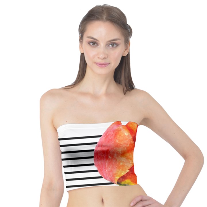 Red tulip and black stripes Tube Top