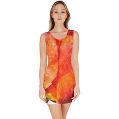 Red Tulip, Watercolor Art Bodycon Dress by picsaspassion