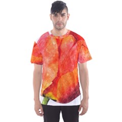 Red Tulip, Watercolor Art Men s Sports Mesh Tee