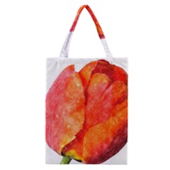 Red Tulip, Watercolor Art Classic Tote Bag by picsaspassion