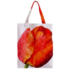 Red Tulip, Watercolor Art Zipper Classic Tote Bag by picsaspassion