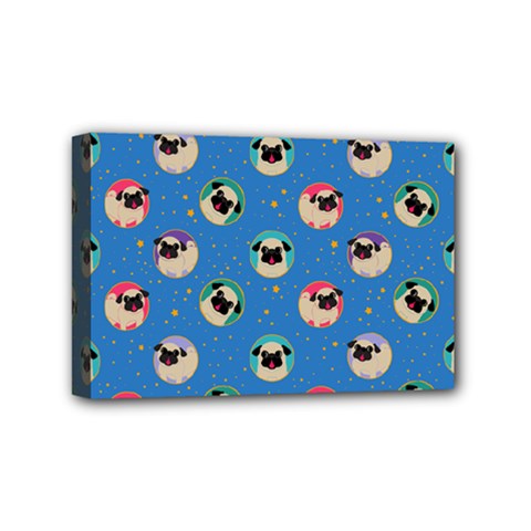 Pugs In Circles With Stars Mini Canvas 6  X 4  (stretched) by PugnaciousGifts