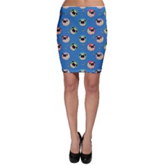 Pugs In Circles With Stars Bodycon Skirt by PugnaciousGifts