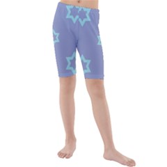 Star Christmas Night Seamlessly Kids  Mid Length Swim Shorts