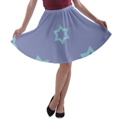 Star Christmas Night Seamlessly A-line Skater Skirt by Wegoenart