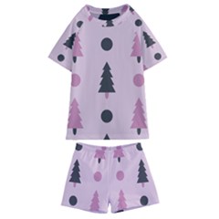 Christmas Trees Tree Fir Den Kids  Swim Tee And Shorts Set by Wegoenart