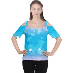 Background Abstract Christmas Snow Cutout Shoulder Tee