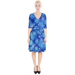 Blue Background Christmas Wrap Up Cocktail Dress by Wegoenart