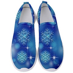 Blue Background Christmas Men s Slip On Sneakers by Wegoenart