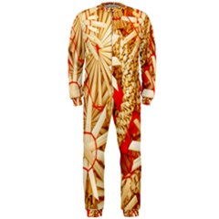 Christmas Straw Xmas Gold Onepiece Jumpsuit (men)  by Wegoenart