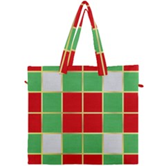 Christmas Fabric Textile Red Green Canvas Travel Bag by Wegoenart