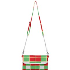 Christmas Fabric Textile Red Green Mini Crossbody Handbag by Wegoenart